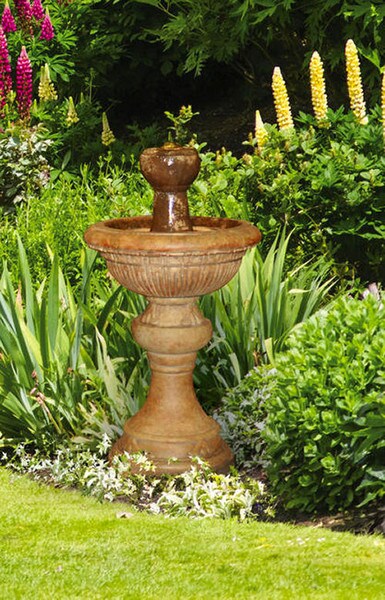 Traviata Cast Stone Garden Fountain One Tier Decor Custom Finished